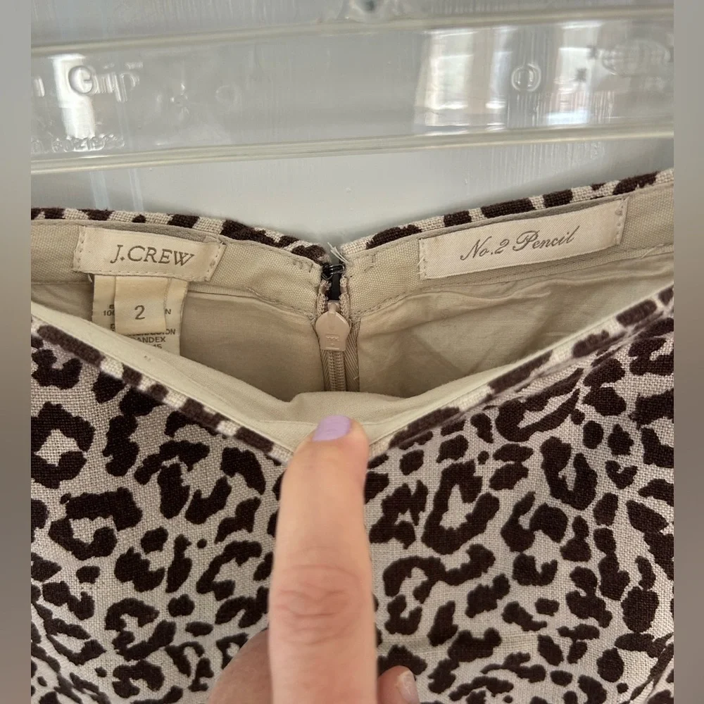 J. Crew Women's Animal Print Pencil Skirt Size 2